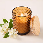 Jasmine Candle for Home Scented, Natural Soy Candle for Women with 20H Burn Time Non-Toxic Aroma, 4.2oz Long Lasting Smokeless Aromatherapy Jar Candle Gift for Wedding, Birthday, Party