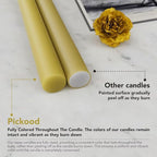 12-Inch Tall Dripless Taper Candles Set of 4 - Sage Green Tapered Candles, Perfect for Spring - Smokeless, Unscented, Long Burning - Hand Poured, Colored Tall Candlesticks - Verde salvia