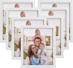Giftgarden White 8x10 Picture Frame 7 Pack, Modern White Woodgrain 8 by 10 Photo Frames for Wall or Tabletop Display