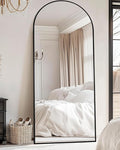 Suidia Arched Full Length Mirror, 71"x26" Floor Mirror Freestanding, Floor Standing Full Body Mirror with Stand for Bedroom, Hanging Leaning Mounted for Living Room Cloakroom, Black