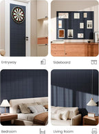 Bumusty Large Felt Bulletin Board, 48" x 36" Cork Board Alternative, 12-Pack Wall Tiles with 4-Compartment Design, 30 Push Pins, 70 Adhesive Tabs, Ideal for Office & Home Decor, Deep Charcoal Blue