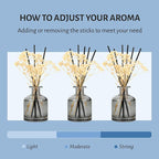 Brakula Reed Diffuser Set, 6.09 fl oz (180 ml)- Fresh Linen with 8 Reed Sticks, Home Fragrance Reed Diffuser for Bathroom Shelf Decor