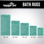 KANGAROO Bathroom Rugs, Chenille Soft Absorbent Bath Rug, Shaggy Shower Mat, Quick Dry Machine Wash Bathmat, Plush Carpet Mats for Tub, Bathtub and Room Home Decor Accessories, 30x20, Turquoise