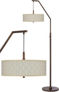 71 1/2" Moroccan Diamonds Bronze Downbridge Arc Floor Lamp