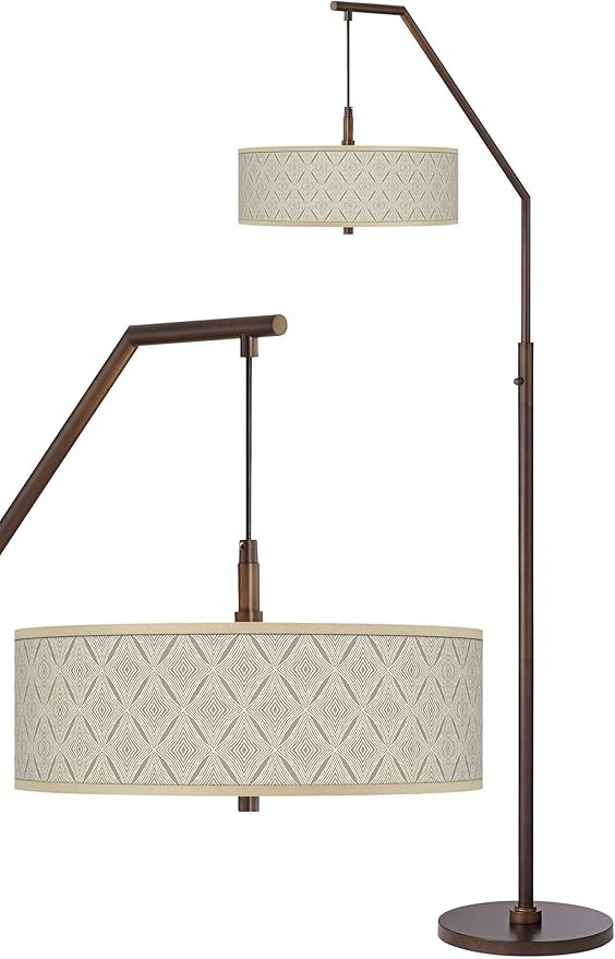 71 1/2" Moroccan Diamonds Bronze Downbridge Arc Floor Lamp