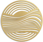 SIGNLEADER Metal Wall Art Decor Gold Circle Stripes Minimalist Modern Abstract Wall Sculpture Hangings Home Decoration for Living Room, Bedroom, Bathroom, Kitchen, Outdoor - 24" Gold