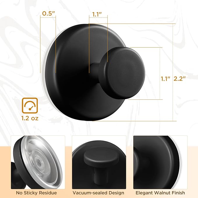 OUTXE Wreath Hanger for Front Door, Heavy Duty Suction Cup Reef Hook for Glass Window/Over Door/Outdoor, Christmas/Thanksgiving/Halloween/July 4th/Easter/Valentine/Fall/Summer/Spring (Black, 2-Pack)