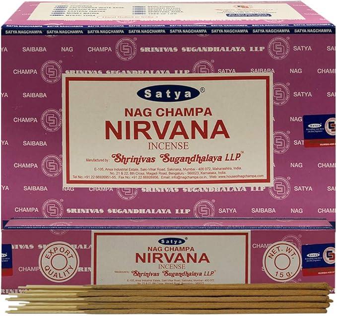 Nirvana Incense Sticks and Incense Stick Holder Bundle Insence Satya Incense