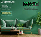 26'' Huge Digital Wall Clock, Home Gym Interval Workout Timers, with Countdown, Stopwatch, 7-Color Light, 8-Alarms, Calendar/Temperature Display, for HIIT/Tabata/FGB/EMOM (Green)