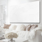 NBAODAN White Abstract Canvas Wall Art for Living Room Minimalist Home Decor Textured Wall Decor Line Art Oil Painting for Bedroom Dining Room 24x48 Inch