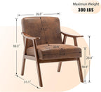 KEIKI Mid-Century Modern Accent Chair with Solid Wood Frame, Comfortable Single Sofa Chair for Daily Use in Living Room or Bedroom