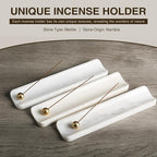 Koville Marble Incense Holder, Incense Holder for Sticks, Incense Sticks Holder Ash Catcher for Meditation Yoga SPA, Natural Stone Incense Burner, Home Table Decor(White)