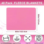 Newwiee 12 Pcs Fleece Throw Blankets Bulk 50'' x 60'' Oeko-tex Standard 100 Certified Spring Outdoor Wedding Guest Blankets Lightweight for Sleepover Donation Lap Pet Sofa Home (Pink)