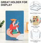 12 Pack Acrylic Book Stand for Display Adjustable Clear Display Holder Easel Collector Stand for Home Office Back to School Comic Album CD Magazine Postcard Artworks (4.2 x 4.3 x 2.35 Inch)