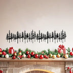 Jidecor Metal Pine Tree Wall Art Decor Nature Home Decor Cedar Trees Metal Sign Wall Decorations for Living Room, Forest Decor, Nature Lover Gift Black