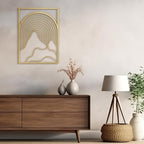 SIGNLEADER Metal Wall Art Decor Geometric Mid-Century Stripe Landscape Modern Abstract Wall Sculpture Hangings Home Decoration for Living Room, Bedroom, Bathroom, Kitchen, Outdoor - 30" Gold