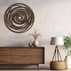 SIGNLEADER Metal Wall Art Decor Abstract Geometric Circles Minimalist Modern Abstract Wall Sculpture Hangings Home Decoration for Living Room, Bedroom, Bathroom, Kitchen, Outdoor - 36" Bronze