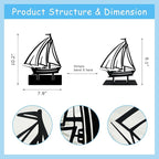 Metal Sailboat Table Decor, Sailing Tabletop Decor, Coastal Sea Metal Decor, Sailboat Decoration, Sail Boat Art Work, Nautical Decoration for Living Room Bookshelf