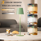 Kakanuo Cordless Table Lamp Rechargeable Green - KK 2 Pack 5000mAH Battery Operated Lamp for Dining Table, 3 Color Stepless Dimming Wireless Lamp for Counter, Outdoor Patio, Touch Control