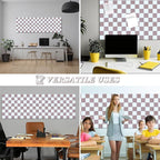 Geyoga 12 Pcs Cork Board for Wall 12 x 12 Inch Retro Colorful Checkered Bulletin Board Acoustic Wall Panels Boho Felt Tiles Cute Self Adhesive Hanging Decor for Office Home Classroom(Brown Plaid)