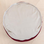 Stuffed Pouf Ottoman High Density Foam Ottoman Pouf for Living Room Bedroom Floor Storage Pouf Footstools Round Foot Rest Stool 20"x20"x12" with Foam Filler (Wine Red)