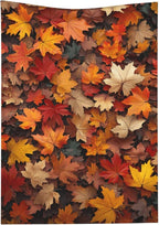 Flannel Blanket Featuring Piled Maple Leaves Pattern,Soothing Anxiety Relief,Breathable Microfiber,for Fall snuggling,Cozy and Lightweight,Throw Blanket for Couch Decorative 30X40 Inch