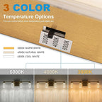 SineRise 4-Light Gold Vanity Light with 3 Color Modes (3000K/4000K/6000K), Eye Protection LED Bathroom Light Fixture, Dimmable Modern Wall Light Over Mirror with Clear Glass Shade