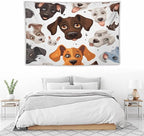 VUMIVI Cartoon Dog Head Tapestry Adorable Pets Humorous Style Abstract Art Illustration Tapestry Wall Hanging for Living Room Bedroom Dorm Classroom Aesthetic Decor W60xL40in