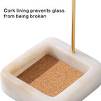 Incense Holder, Unique Marble Incense Stick Holder, 100% Anti-Ash Flying, Brass Incense Holder for Sticks, Incense Burner Holder for Meditation Yoga (White)