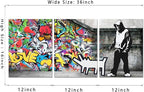Novatique Banksy Wall Art Colorful Graffiti Canvas Wall Art Street Canvas Print Painting Street Cool Art Picture Decor Modern Graffiti Decor for Men Bedroom Living Room, 12" x 16" x 3Pcs