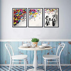 Novatique Colorful Graffiti Wall Decor Banksy Graffiti Wall Art Abstract Street Art Colorful Cool Posters Painting for Bedroom Bathroom,12" x 16" x 3Pcs