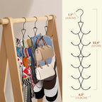 Scarf Hanger 12 Storages,Purse Hanger with 360 Swivel Hook,Scarf Organizer Scarf Hangers for Closet,for Scarves, Shawl,Belt,Purse & Baseball Cap
