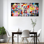 Novatique Banksy Canvas Wall Art Street Graffiti Wall Art Abstract Painting for Teenager Graffiti Art Pictures Decor for Living Room Bedroom,20" x 28" x 3Pcs