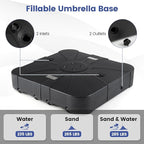 Giantex 285 lbs Cantilever Umbrella Base, Sand & Water Fillable HDPE Patio Offset Umbrella Stand with 4 Rollers, Built-in Cross Base, for 8–10 ft Umbrellas