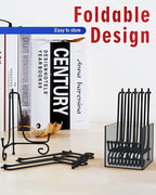 Iron Display Stand 10 Packs, 6 Inches Plate Stand Picture Stand Photo Stand for Display, Black Foldable Easel Stand Holder for Photo Frame, Artwork, Collection, Decorative Plate, Book, Office