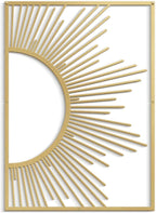 SIGNLEADER Metal Wall Art Decor Shining Sun Minimalist Modern Abstract Wall Sculpture Hangings Home Decoration for Living Room, Bedroom, Bathroom, Kitchen, Outdoor - 36" Gold