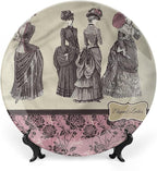 8 Inch Decorative Plate, Victorian Dinner Plate, Women Fashion Handbag Print Ceramic Wall Hanging for Fine Dining, Upscale Events, Dinner Parties, Weddings, Catering, Christmas, Thankgiving Decor