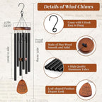 JOBOSI Mother's Bouquet Memorial Wind Chime with Black Tube Decorative Gifts, Suitable for Indoor and Outdoor Decorative Gifts, Perfect for Mothers, Ladies, and Grandma