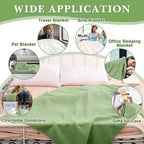 Newwiee 48 Pcs Fleece Throw Blankets Bulk 50'' x 60'' Oeko-tex Standard 100 Certified Spring Outdoor Wedding Guest Blankets Lightweight for Sleepover Donation Lap Pet Sofa Home (Sage Green)