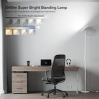 SUNMORY Floor Lamps for Living Room, 32W/3000LM Super Bright LED Floor Lamp with Remote Control, 69" Tall Standing Lamp with Stepless Dimmable, Modern Torchiere Corner Lamp for Bedroom, Office White
