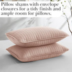 Southshore Fine Living, Inc. Oversized King Quilt Set, Stitched Blush Pink Quilt Bedspread, 2 Matching Pillow Shams, Machine Washable Cal/King Quilts, Hotel Quality Bedding, Cozy Coverlet, Blush