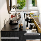 3 Drawer Storage Rattan Dresser, Boho Dresser Chest for Bedroom Hallway Living Room, Black