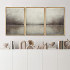 MUDECOR Framed Canvas Print Wall Art Set Abstract Landscape Nature Wilderness Illustration Modern Art Decorative Realism Rustic Vintage for Bedroom - 24"x36"x3 Natural