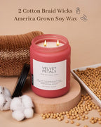 M&SENSE Sandalwood Rose Scented Candle Large Candles for Home, 110 Hour Long Lasting Natural Soy Wax 19.4oz Luxury Floral Scented Candle for Valentine's Day Birthday Gifts