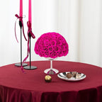 JoyFlower Preserved Flowers Vase Decor, Eternal Flower Stainless Steel Vases for Table Centerpieces, Fuchsia Forever Flower Vases Decorations for Home Party Wedding Bedroom Living Room House Decors