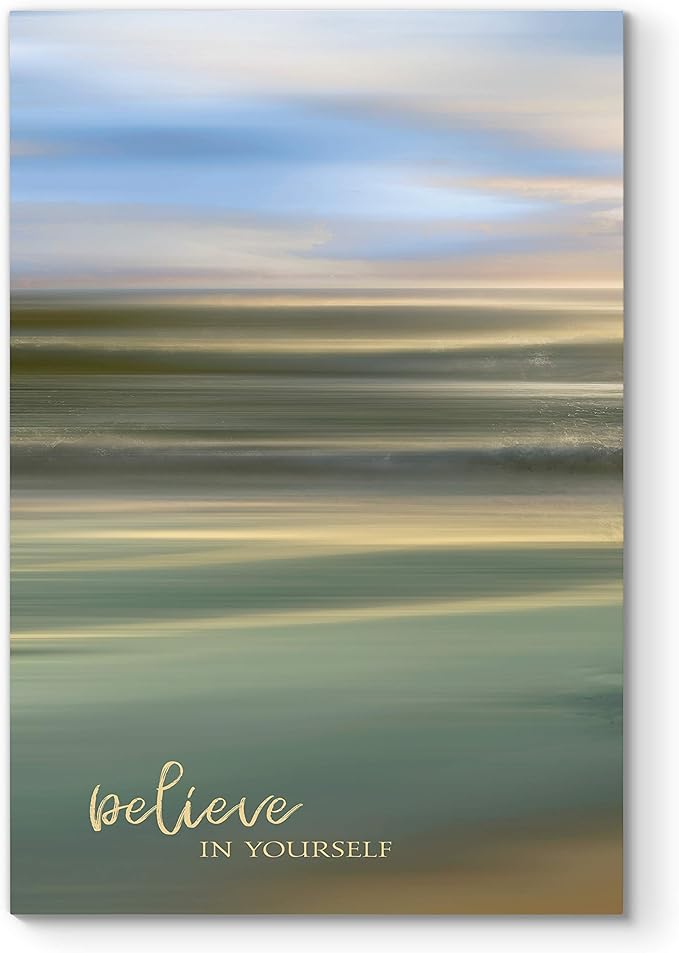Renditions Gallery Canvas Nature Wall Art Home Paintings & Prints Serene Blue Sky Ocean Inspirational Wall Hanging Decorative Artwork for Bedroom Living Room Office Kitchen - 24"x36" LT06