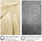 HORIMOTE HOME Quilt Queen Size Light Yellow, Lightweight Quilts for Summer Ultra-Soft Microfiber Modern Style Quilted Clouds Pattern Bedspread Quit Set 3 Pieces(1 Quilt and 2 Pillow Shams)