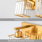 Modern Bathroom Vanity Light 3-Lights Gold Crystal Bathroom Wall Light Vanity Light Fixtures，20.47-inch Modern Minimalist Design