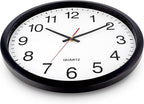 Bernhard Products Black Wall Clock Silent Non Ticking - XL 18 Inch Quality Quartz Battery Operated Round Easy to Read Home/Office/Classroom/School Clock