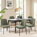 COLAMY Dining Chairs Set of 6, Modern Dining Chairs, Fabric Upholstered Dining Chairs, Kitchen Chairs with Curved Back and Metal Legs for Dining Room Kitchen Restaurant, Green